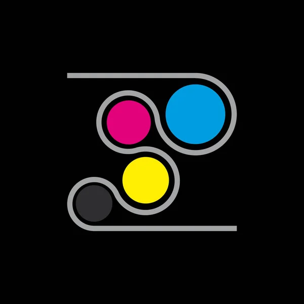 Wektor Logo Cmyk Drukowanie — Wektor stockowy