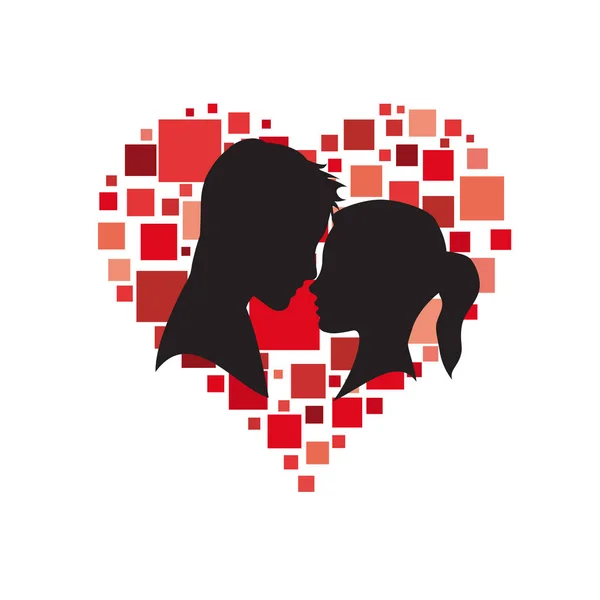 Vector Logo Liefhebbers Silhouet Van Man Vrouw Met Hart Sociaal — Stockvector