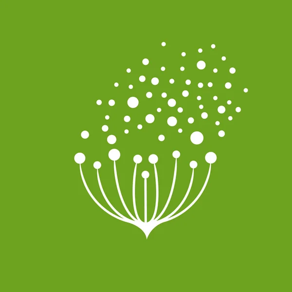 Векторный Логотип Цветочных Семян Летящих Ветру — стоковый вектор