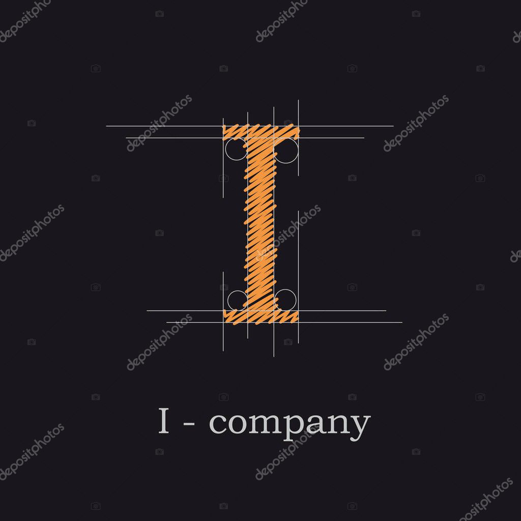Vector logo design letter I