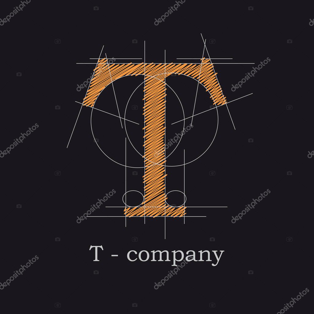 Vector logo design letter T
