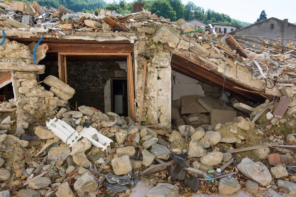 Stadt Durch Erdbeben Zerstört — Stockfoto