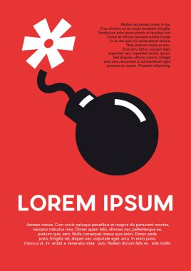 Sigorta ile soyut bomba. Poster, kapak kitap veya el ilanı için yaratıcı vektör arka plan.