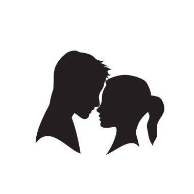 Vektör logo severler. Erkek ve kadın silüeti 
