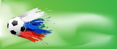Düzen şablonu tasarım afiş Rus futbol rekabet turnuvası için yeşil boya sıçrama