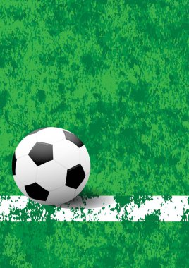 Futbol soyut vektör dikey arka plan. Bir futbol sahası üzerinde beyaz şerit üzerinde topu