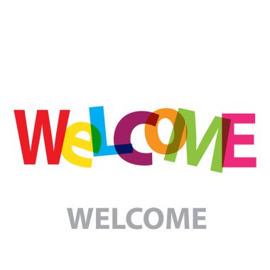 Vektör hoş geldiniz. Kırık metin 