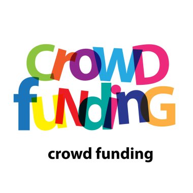 Vektör kalabalık finansman. Kırık metin