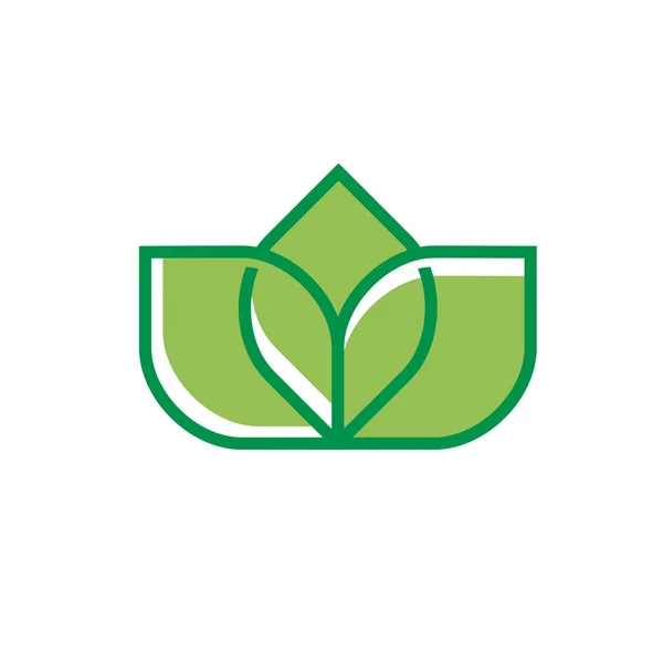 Vetor Abstrato Logotipo Flor Verde Spa Relaxe Conceito — Vetor de Stock