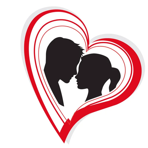 Vector Logo Liefhebbers Silhouet Van Man Vrouw Met Horen — Stockvector