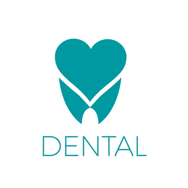 Logo Vectorial Diente Abstracto Con Corazón Concepto Clínica Dental — Vector de stock