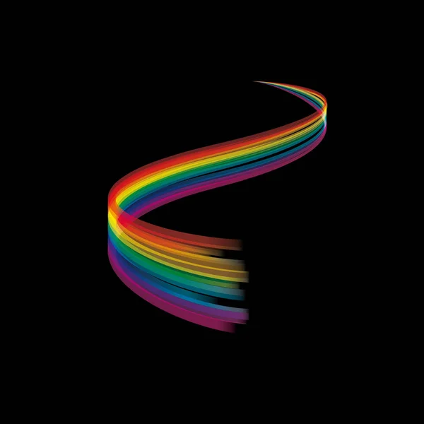 Abstrakta Vektor Wake Flyttar Rainbow Dynamiska Vind Koncept — Stock vektor