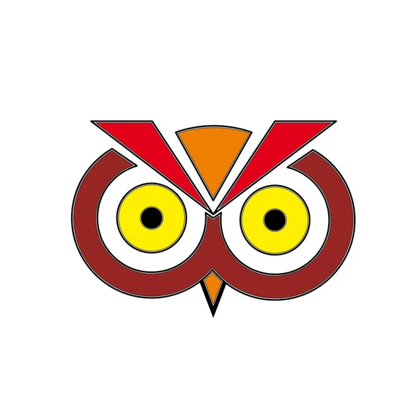 Vector Sign Abstract Owl Linear Style — Stock Vector