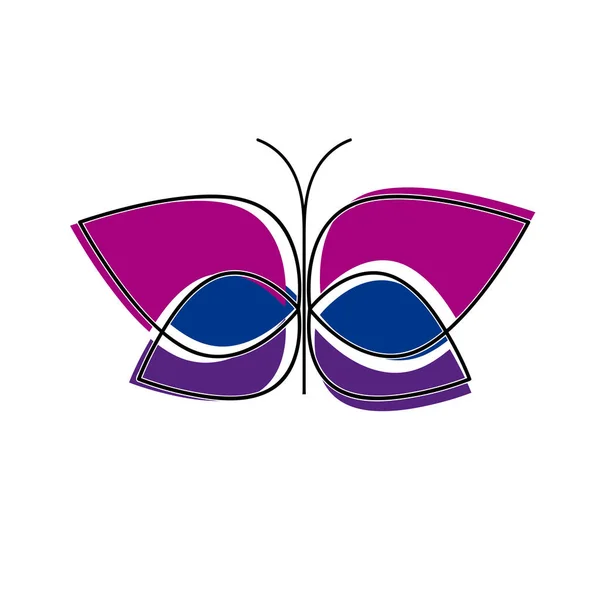 Vektor Zeichen Abstrakter Schmetterling Linearen Stil — Stockvektor