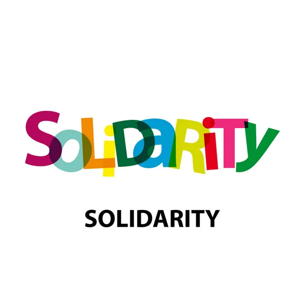 Solidaritas Vektor Teks Yang Rusak - Stok Vektor