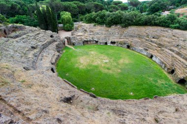 Sutri Lazio, İtalya. Roma dönemi kaya kesme amfi
