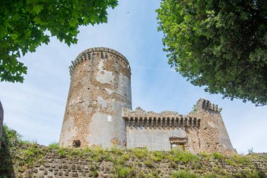 Nepi Lazio, İtalya. Borgia Castle, feodal bir malikanenin 15 inşası. Have büyük duvarlar ve dört kuleleri
