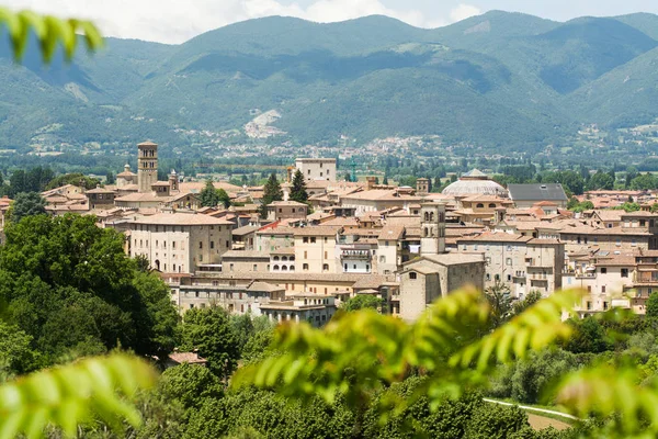 Rieti city, Lazio, İtalya. Cityscape, yukarıdan görünüm