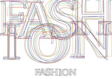 Sözcük vektör moda, karmaşa içinde renkli çizgilerle yapılan