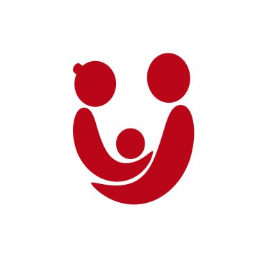Vektör logo evlat edinme ve dayanışma. Aile