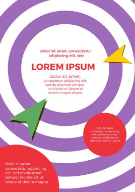 Soyut geometrik dikey arka plan kopya alanı ile. Vektör çemberler.