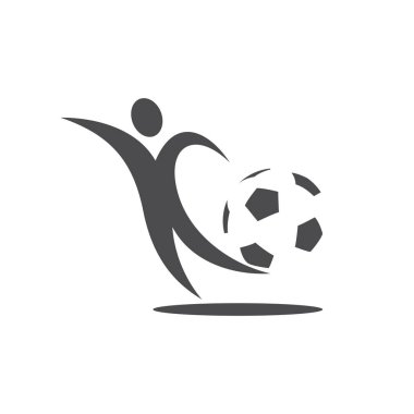 Eylem, stilize vektör logo soyut futbolcu