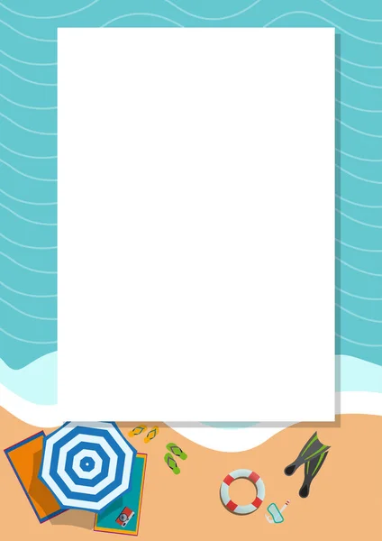 Vector Abstracte Paraplu Het Strand Zomertijd Verticale Achtergrond Concept Met — Stockvector