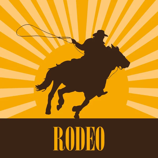 Vetor Logotipo Cowboy Por Sol — Vetor de Stock