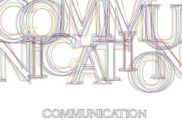 Mot Vectoriel Communication Faite Avec Des Lignes Colorées Dans Confusion — Image vectorielle