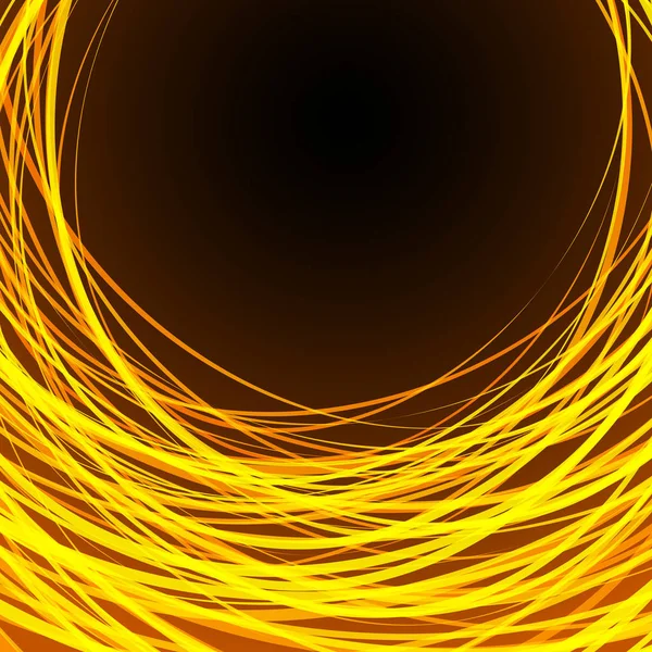 Vektor Orange Ringar Svart Bakgrund Optisk Fiber Koncept — Stock vektor