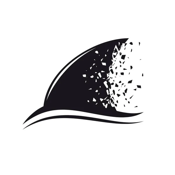 Aileron Requin Qui Court Vite Sur Les Vagues Logo Vectoriel — Image vectorielle