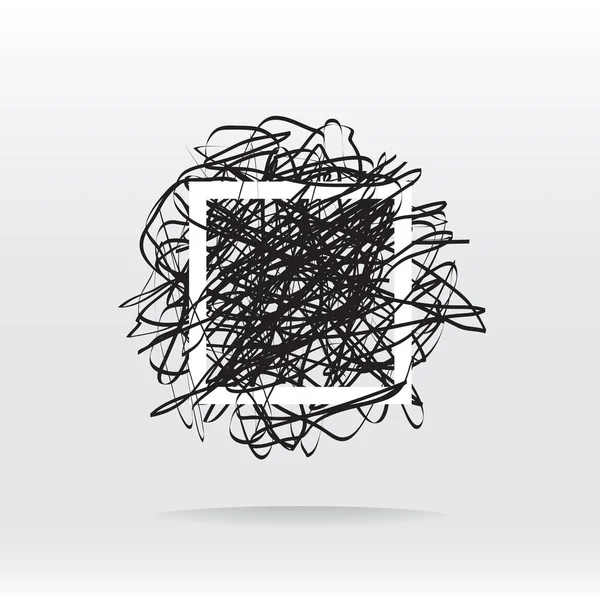 Logo Vectoriel Gribouillage Une Griffe Laine Intérieur Cadre Carré — Image vectorielle