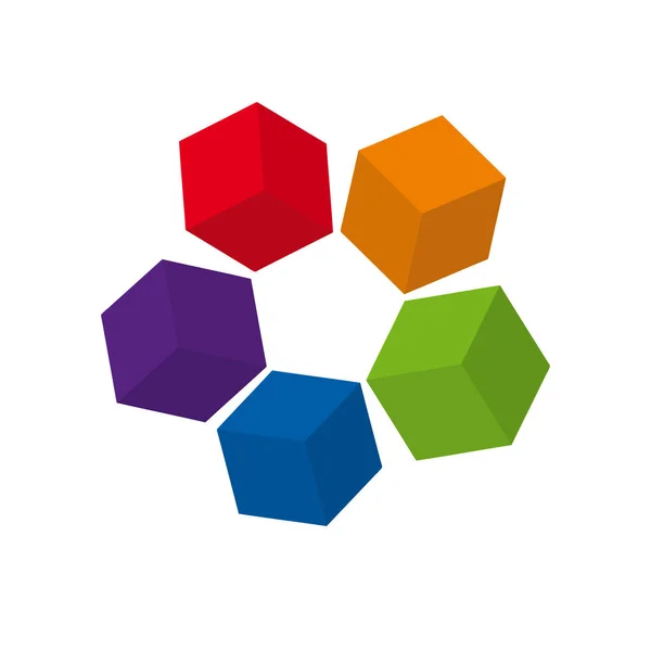 Vector Logo Cubes Boxes Concept Shipping — Stock Vector