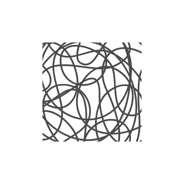 ベクトルのロゴ ウール クルーの落書き 正方形のフレームの中の混乱 — ストックベクタ
