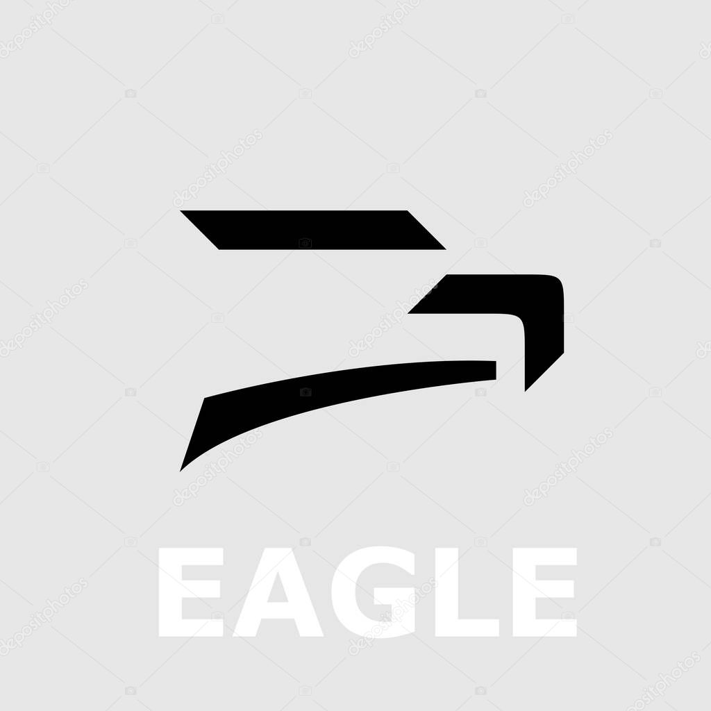 Vector logo of a eagle, in simple geometric shape
