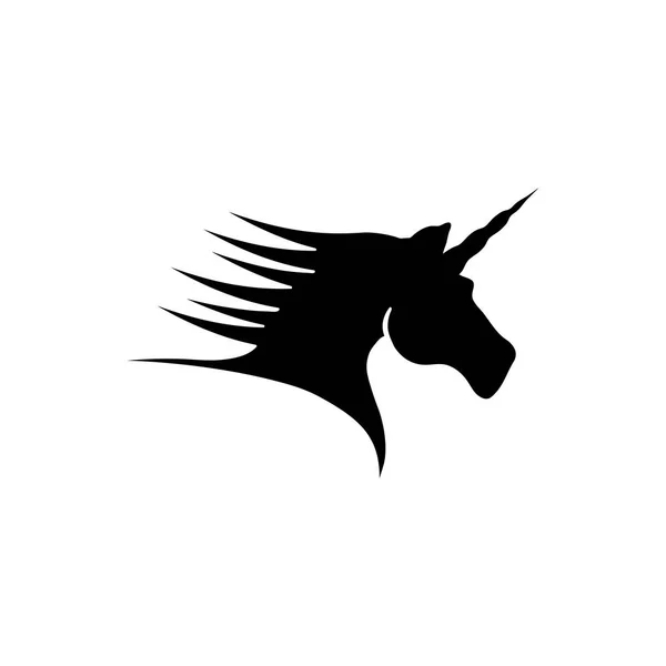 Творчий Логотип Єдинорога Векторний Силует Ізольована Ілюстрація — стоковий вектор