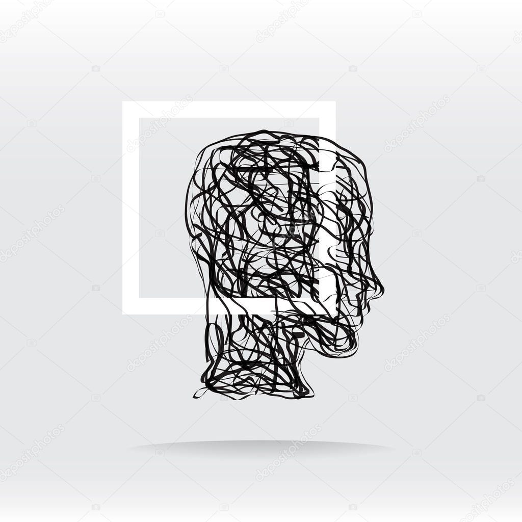 Vector concept confusion in the head, inside a square frame