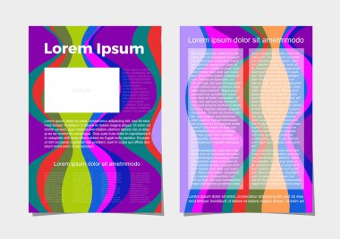 A4 formatında modern kapak tasarım şablonları broşür, dergi, broşür, kitapçık, faaliyet raporu için vektör düzeni. Retro arka.