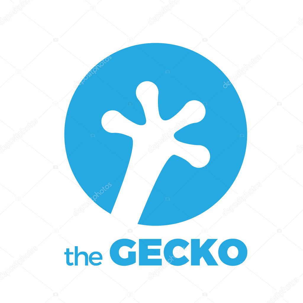 Vector logo gecko inside a circle