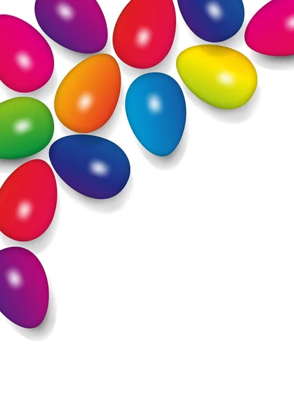 虹色の卵をイースターの背景ベクトル イラストとスペースをコピー — ストックベクタ