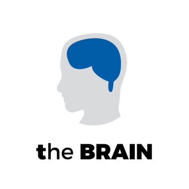 Vektör logo mentalist, beyin ile baş