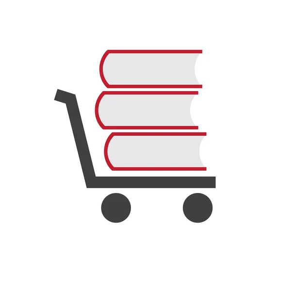 Libreria Con Logo Vettoriale Libro Carrello — Vettoriale Stock