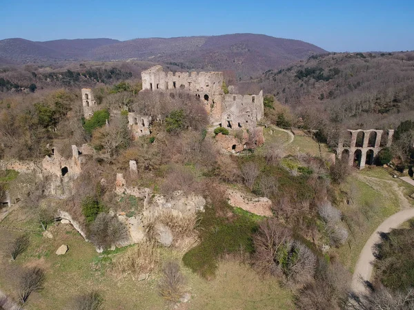 Antik kentin Monterano havadan görünümü — Stok fotoğraf