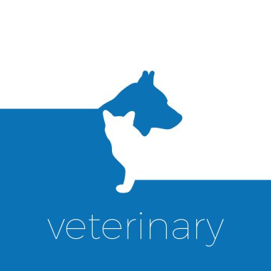 Vektör işareti veteriner, köpek ve kedi 