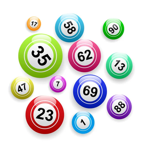 Vektor bingo háttér, bálok és számok — Stock Vector
