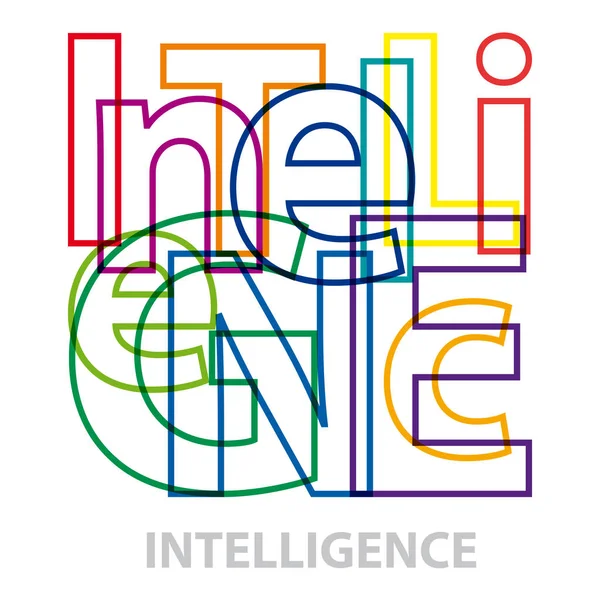 Vector intelligence. Broken text — Stock Vector