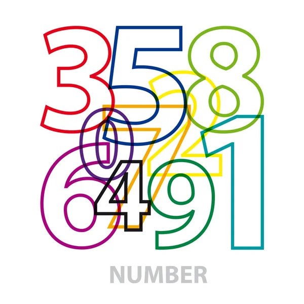 Vector numbers. Broken text — Stock Vector