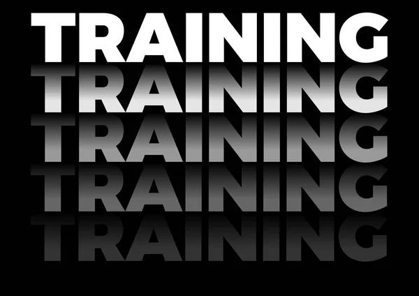 The word training in repetitive form, vector text — Stock Vector