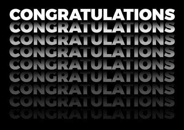 The word congratulations in repetitive form, vector text — Stock Vector