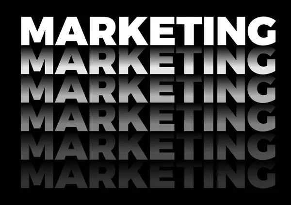 La palabra marketing en forma repetitiva, texto vectorial en negro — Vector de stock
